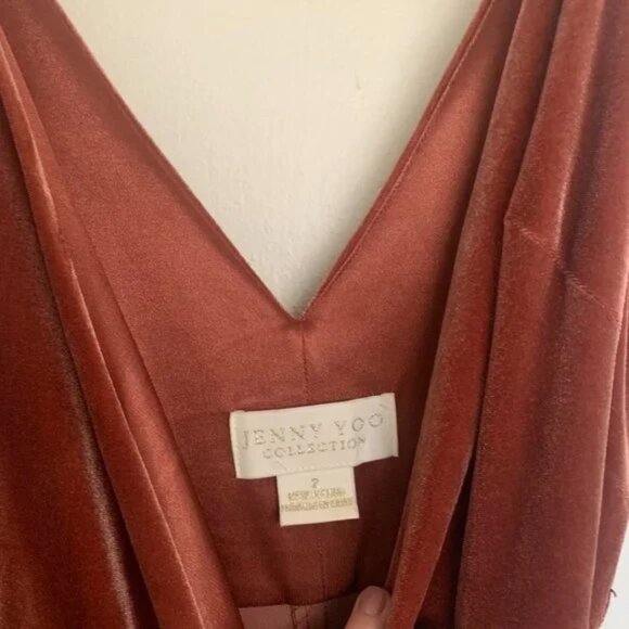 Jenny Yoo Velvet Andi Dress in Dusty Rose - Picture 2 of 10